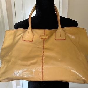 Tod's Patent Leather Yellow Tote